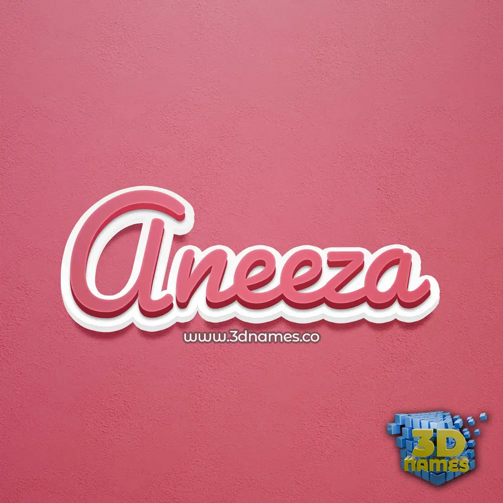 aneeza in Red Scribble style - 3D name wallpaper