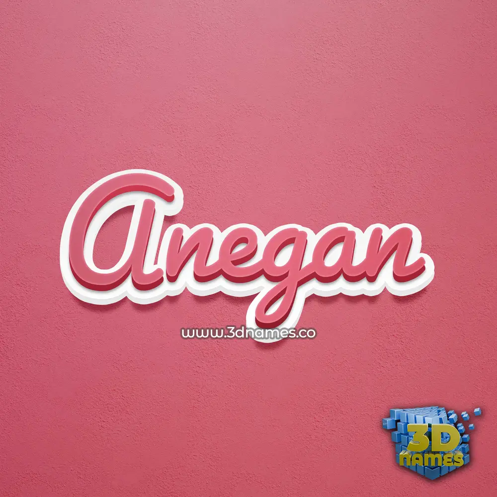 anegan in Red Scribble style - 3D name wallpaper