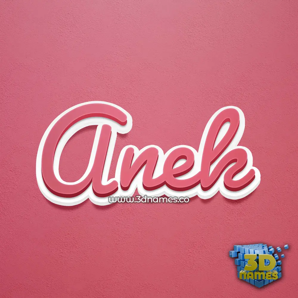 anek in Red Scribble style - 3D name wallpaper