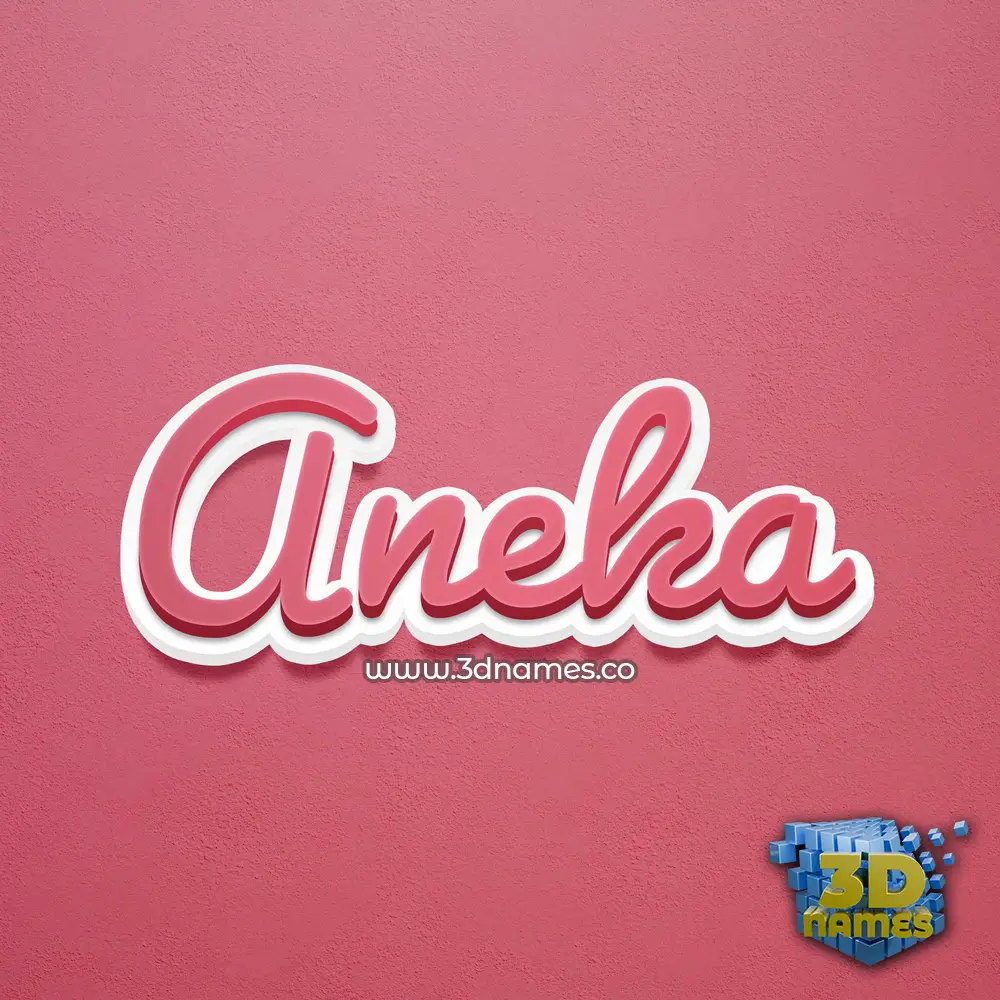 aneka in Red Scribble style - 3D name wallpaper