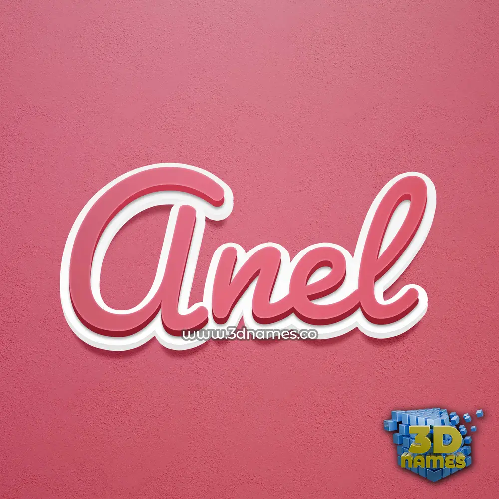 anel in Red Scribble style - 3D name wallpaper