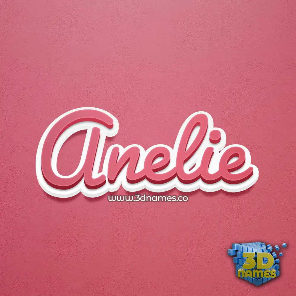 anelie in Red Scribble style - 3D name wallpaper