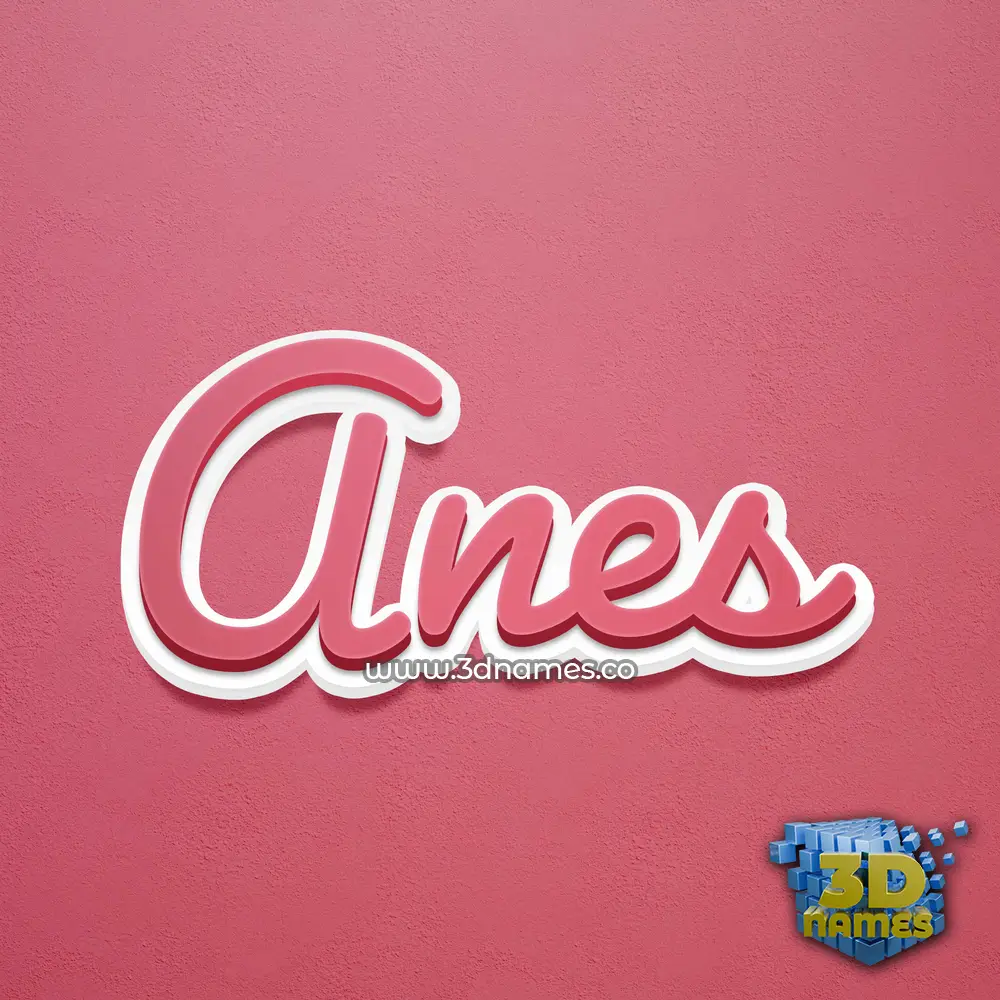 anes in Red Scribble style - 3D name wallpaper