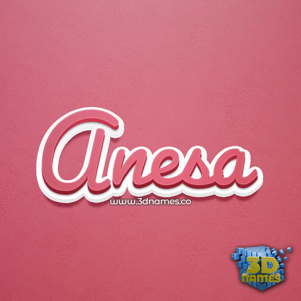 anesa in Red Scribble style - 3D name wallpaper
