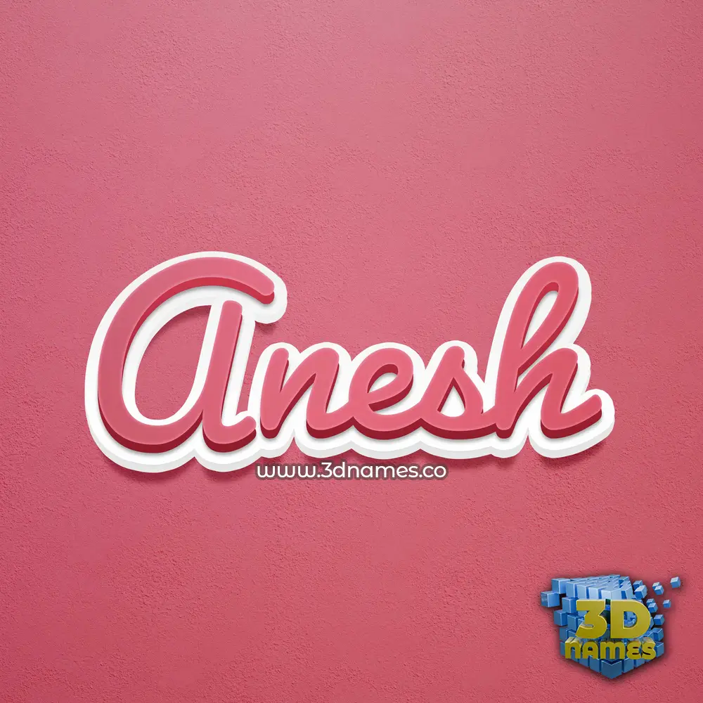 anesh in Red Scribble style - 3D name wallpaper