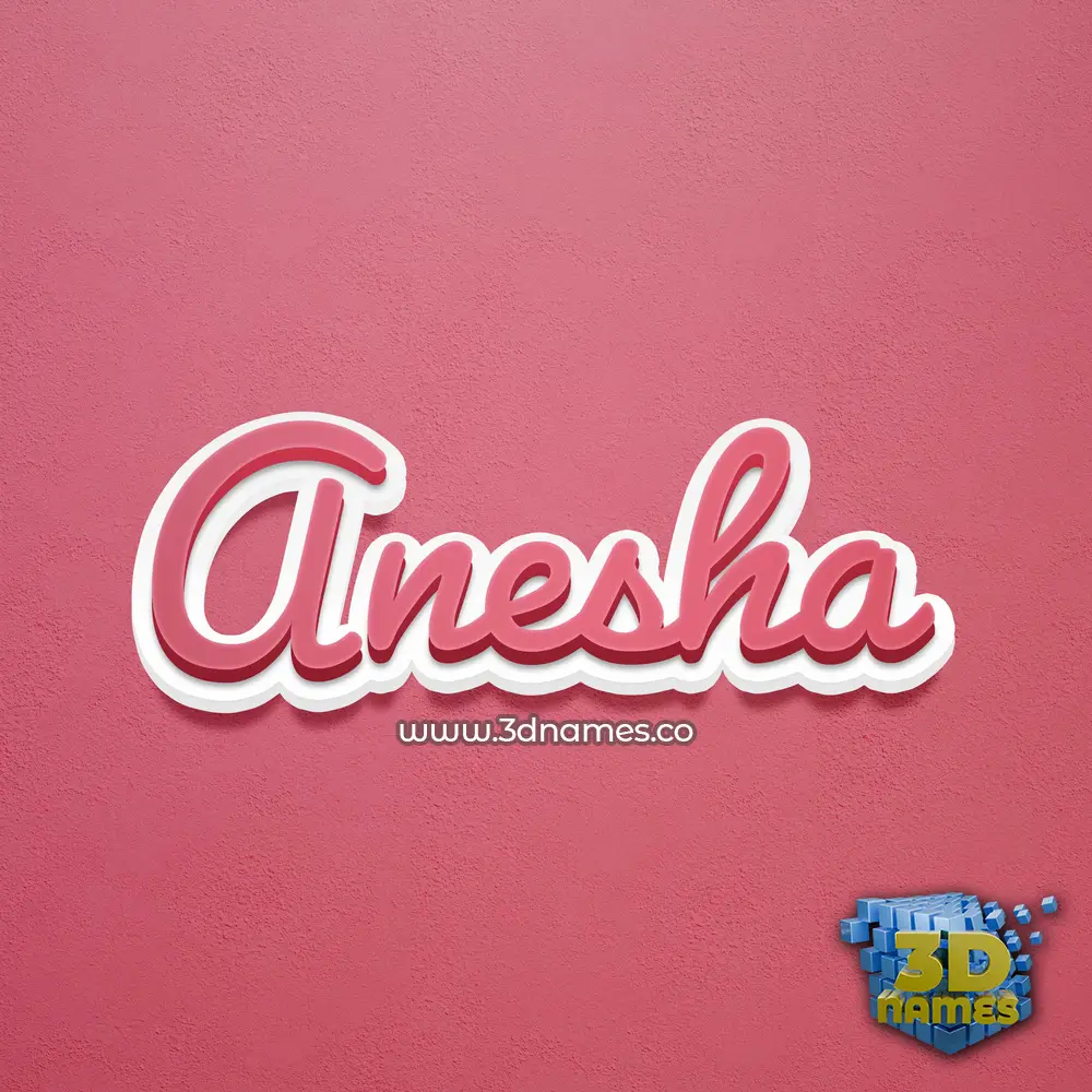 anesha in Red Scribble style - 3D name wallpaper