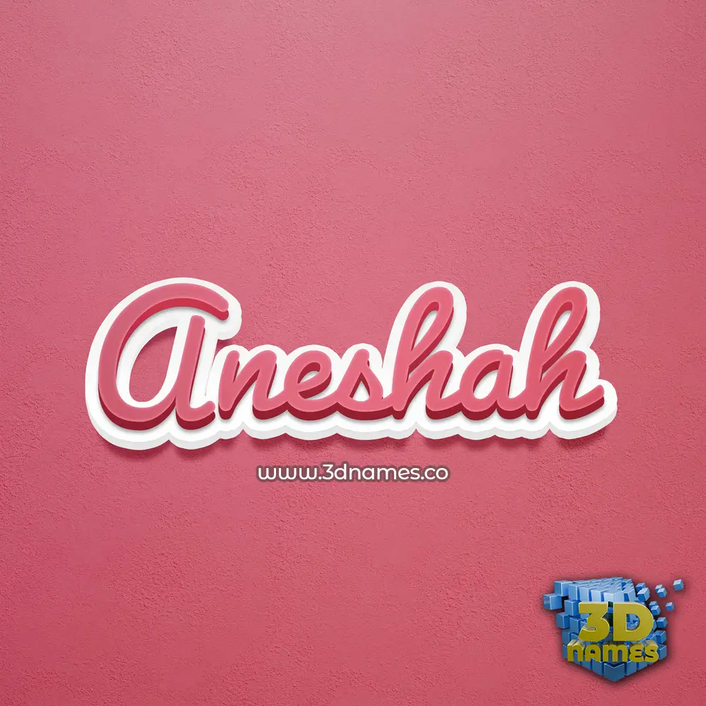 aneshah in Red Scribble style - 3D name wallpaper