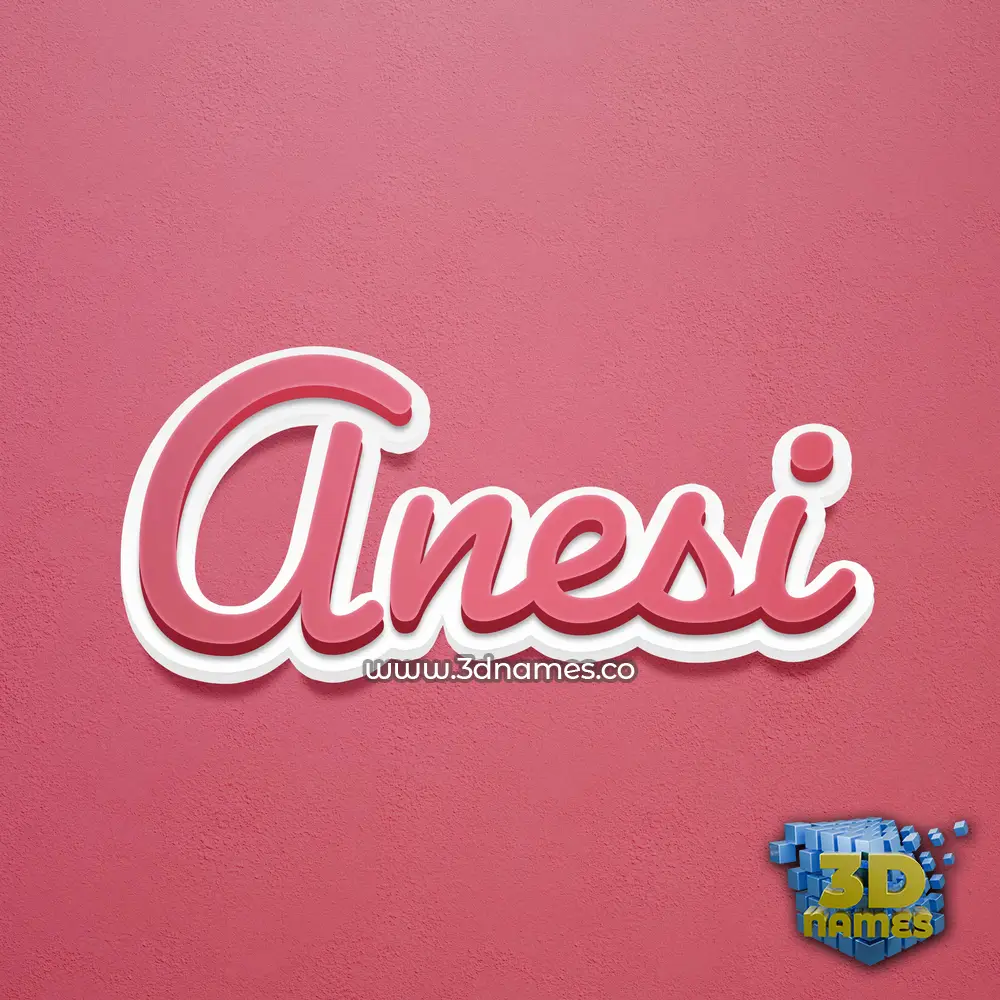 anesi in Red Scribble style - 3D name wallpaper