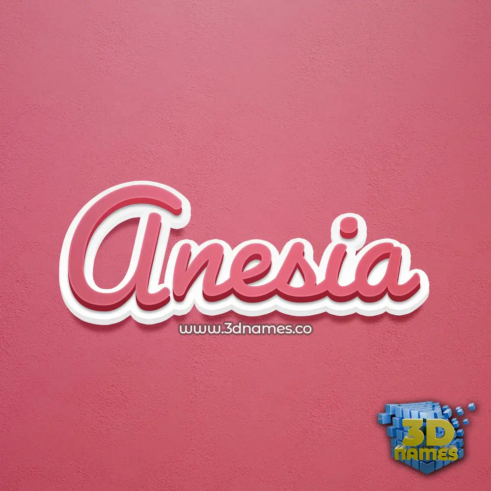 anesia in Red Scribble style - 3D name wallpaper
