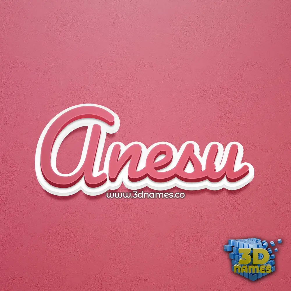anesu in Red Scribble style - 3D name wallpaper