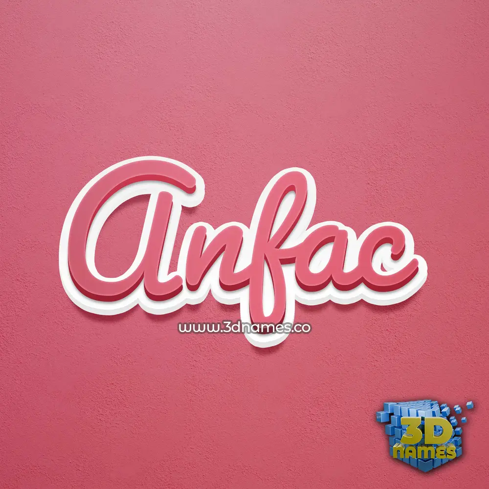anfac in Red Scribble style - 3D name wallpaper