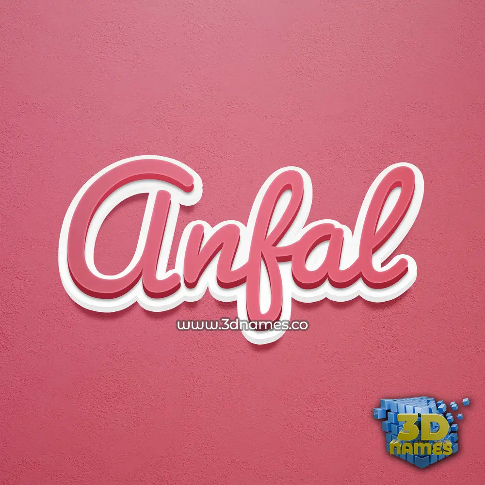 anfal in Red Scribble style - 3D name wallpaper