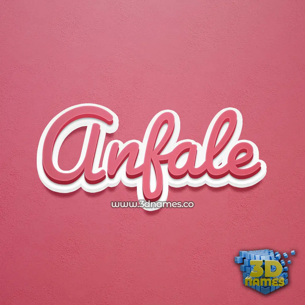 anfale in Red Scribble style - 3D name wallpaper