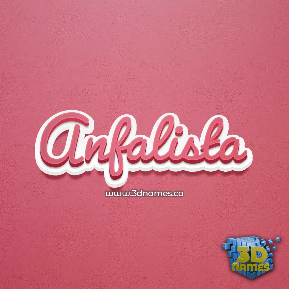 anfalista in Red Scribble style - 3D name wallpaper