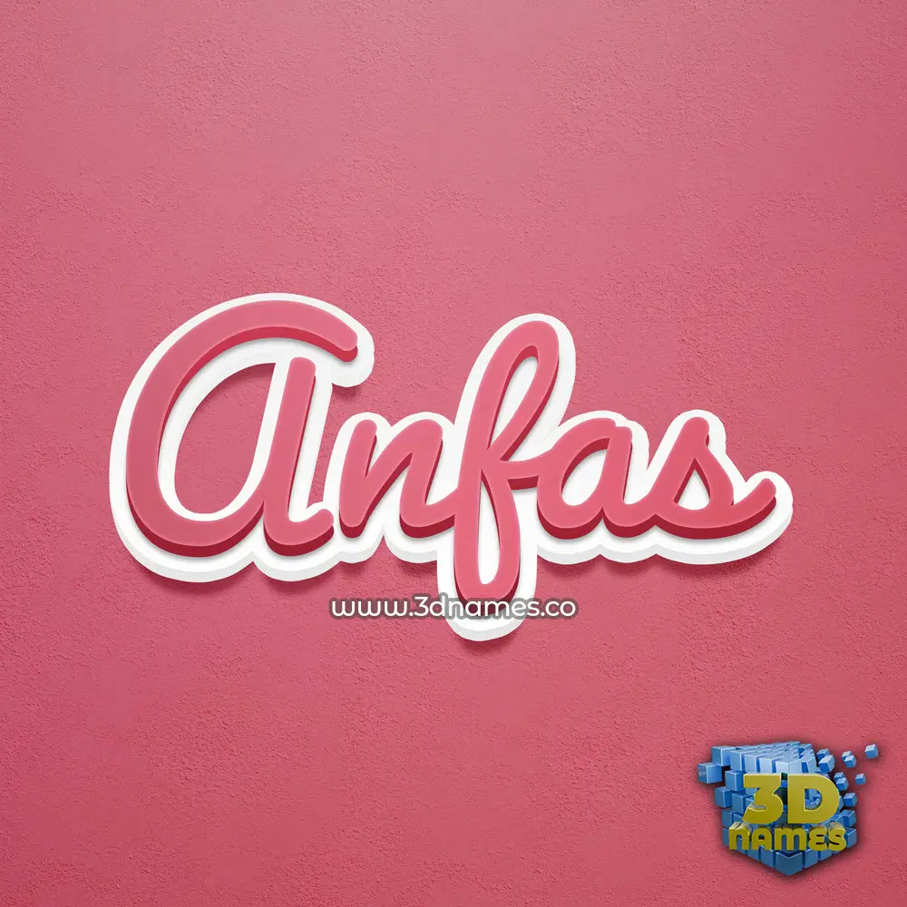 anfas in Red Scribble style - 3D name wallpaper