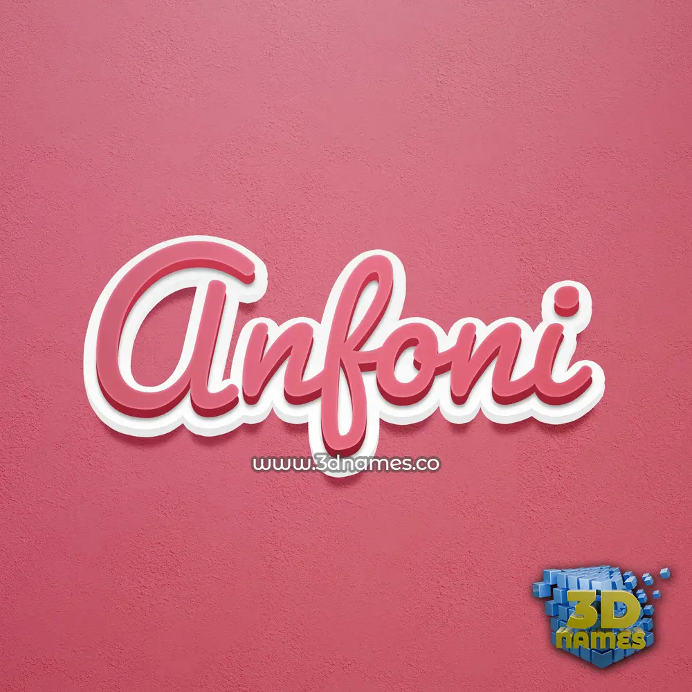 anfoni in Red Scribble style - 3D name wallpaper