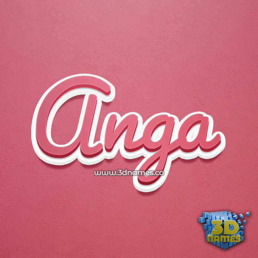 anga in Red Scribble style - 3D name wallpaper