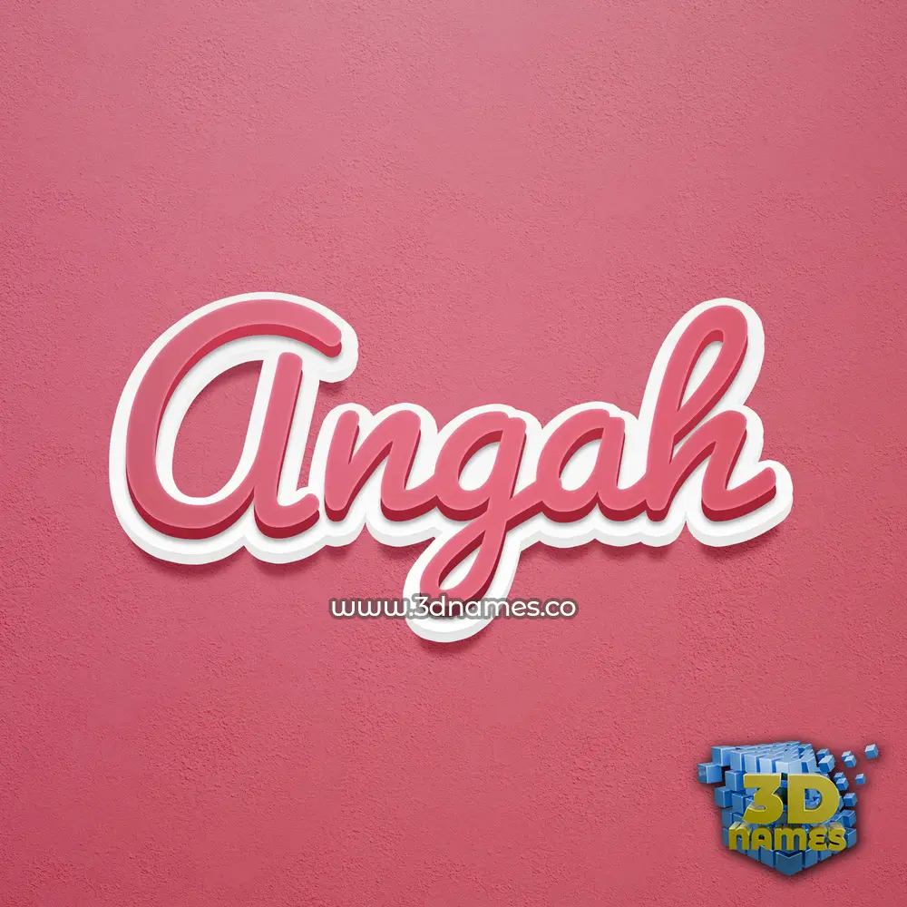angah in Red Scribble style - 3D name wallpaper