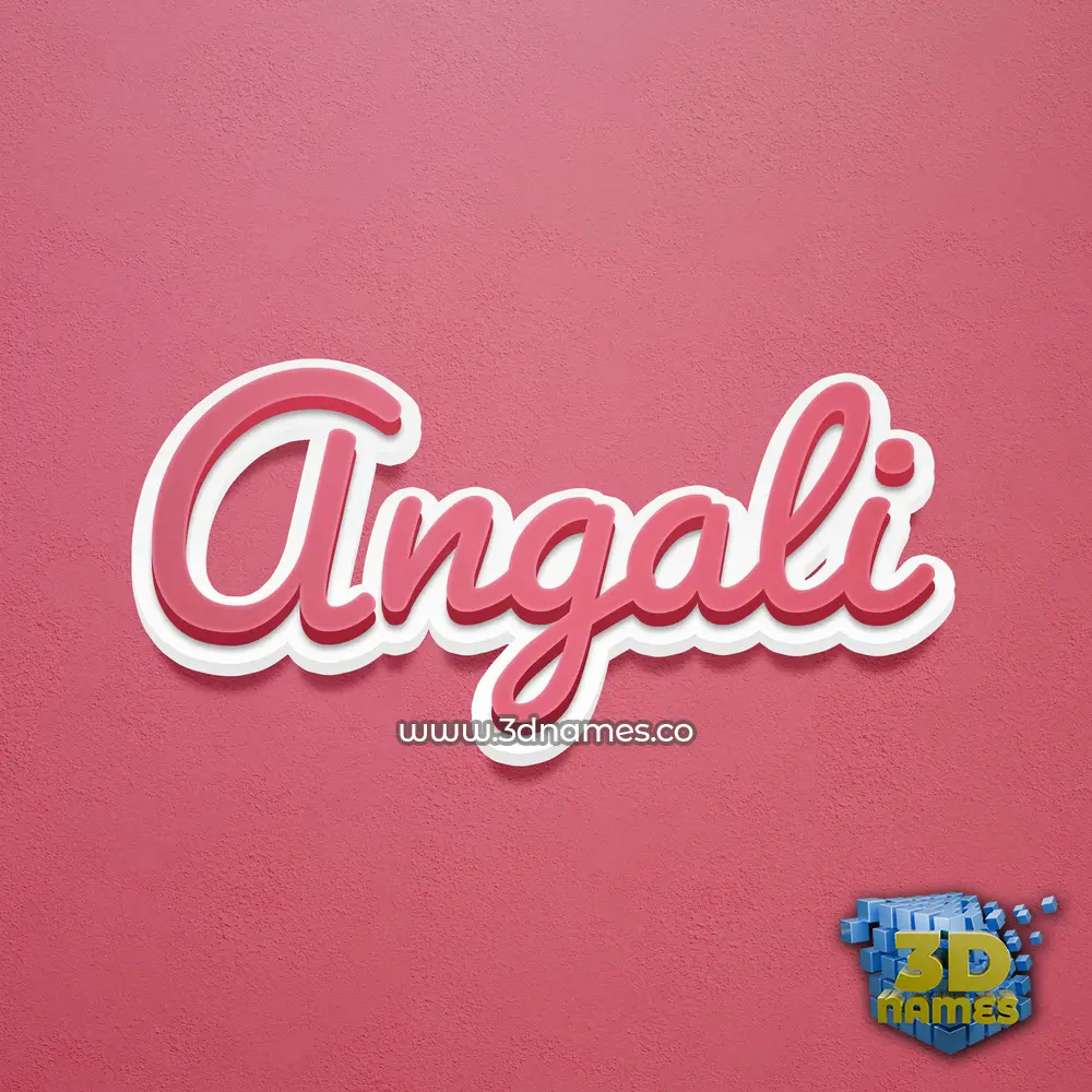 angali in Red Scribble style - 3D name wallpaper