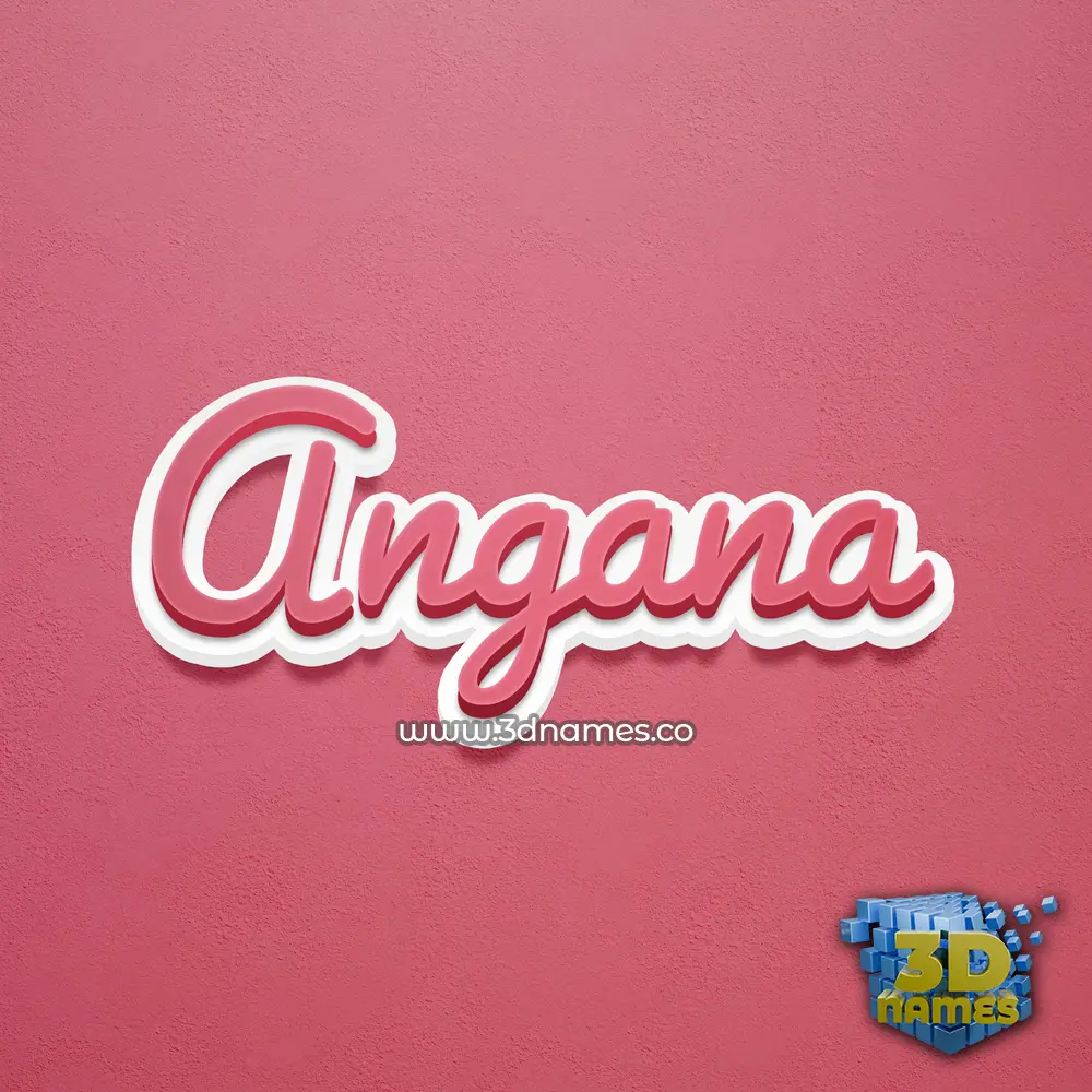 angana in Red Scribble style - 3D name wallpaper
