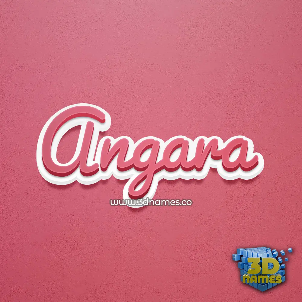 angara in Red Scribble style - 3D name wallpaper