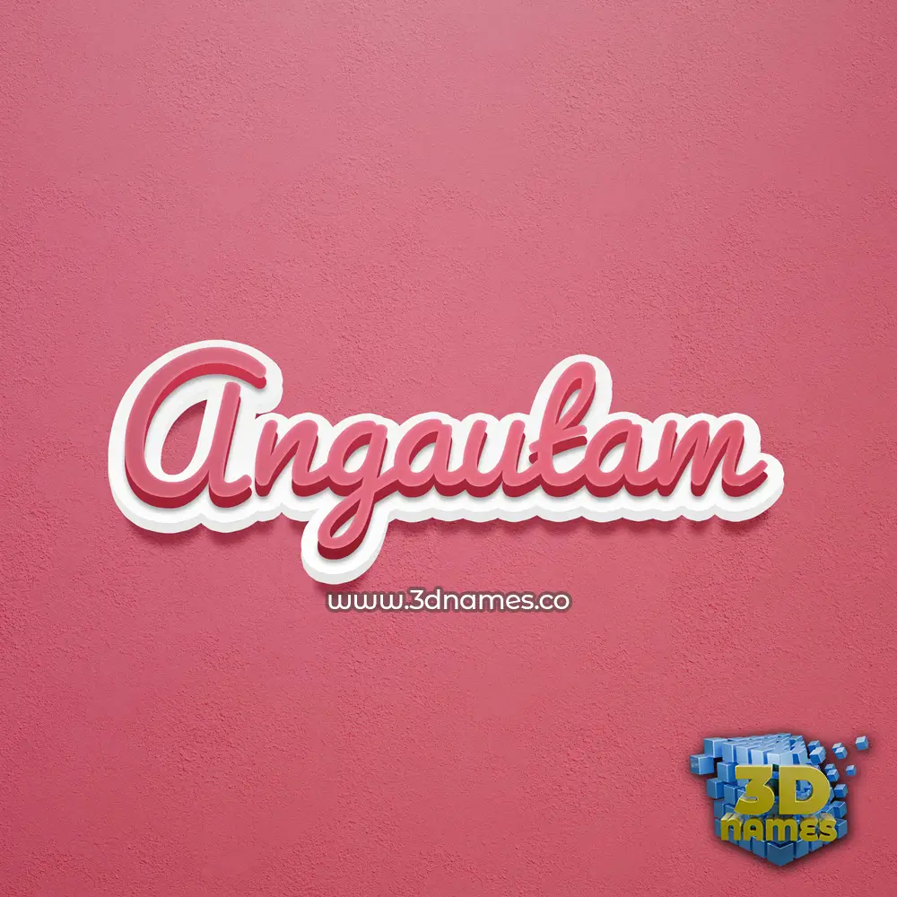 angautam in Red Scribble style - 3D name wallpaper