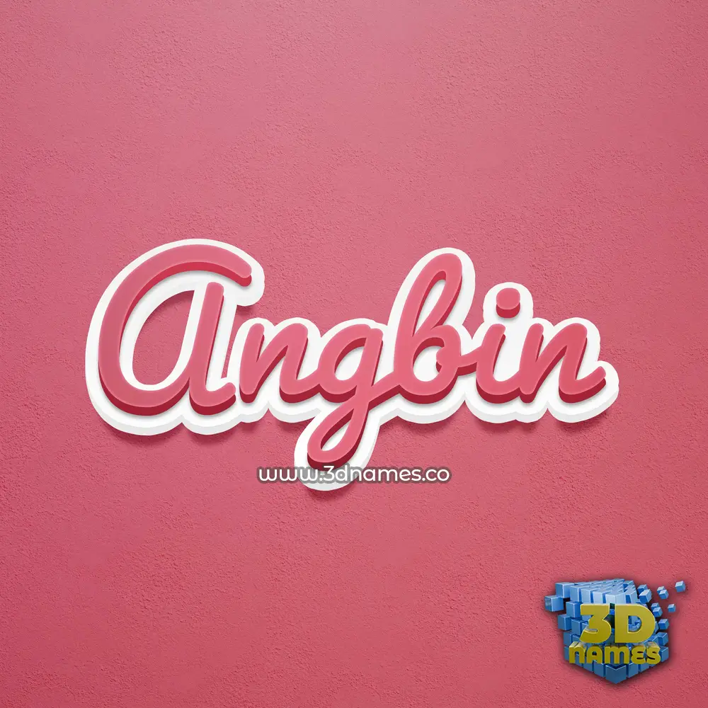 angbin in Red Scribble style - 3D name wallpaper