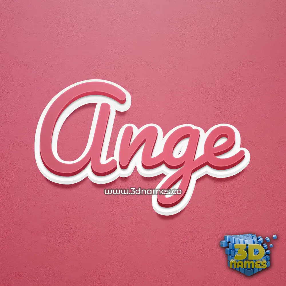 ange in Red Scribble style - 3D name wallpaper