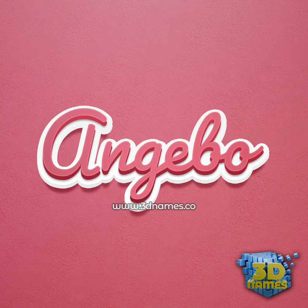 angebo in Red Scribble style - 3D name wallpaper