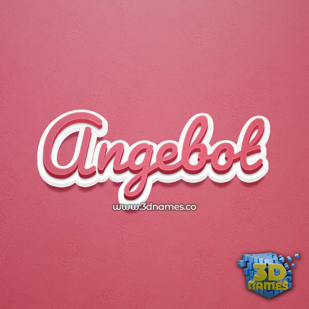 angebot in Red Scribble style - 3D name wallpaper