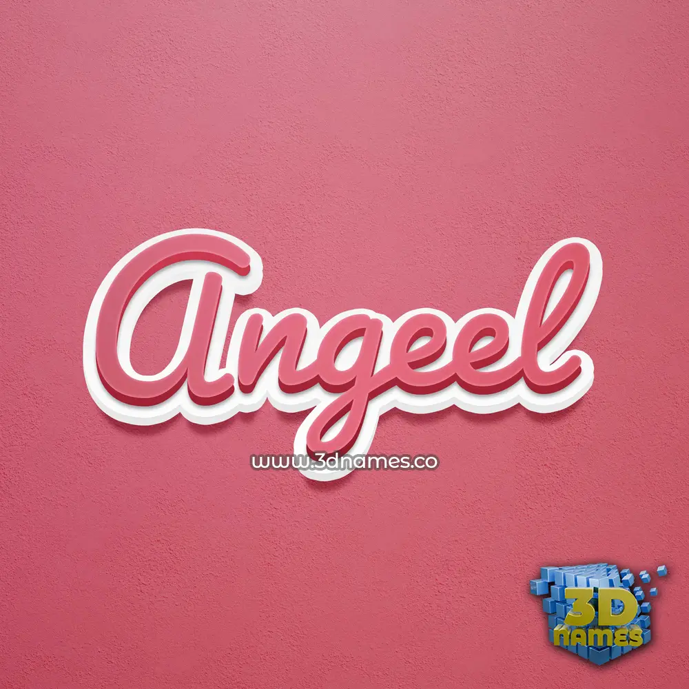 angeel in Red Scribble style - 3D name wallpaper