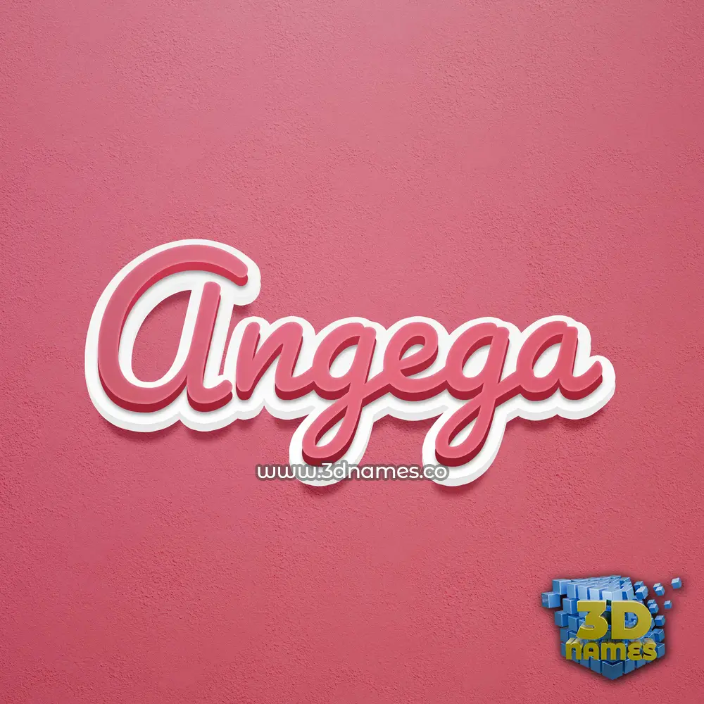 angega in Red Scribble style - 3D name wallpaper