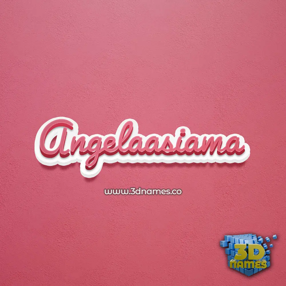 angelaasiama in Red Scribble style - 3D name wallpaper