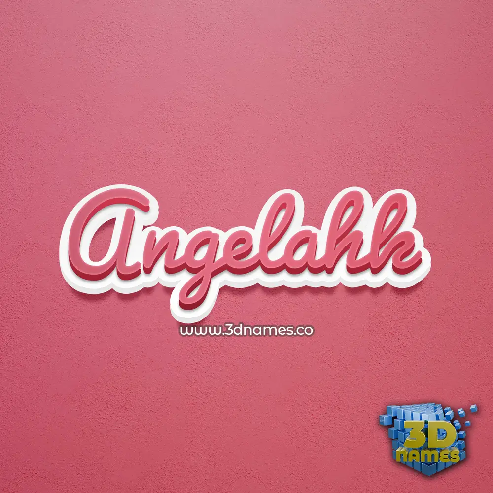 angelahk in Red Scribble style - 3D name wallpaper