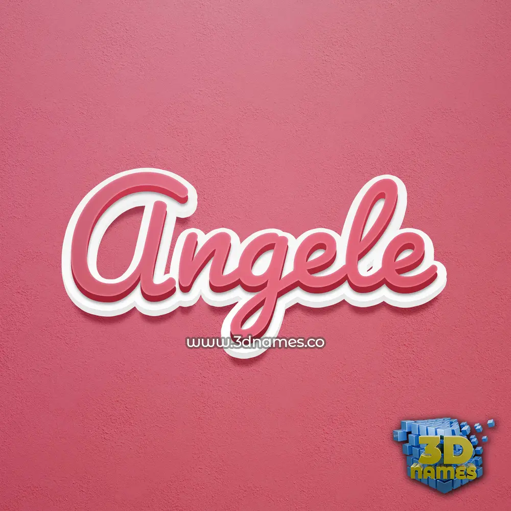 angele in Red Scribble style - 3D name wallpaper