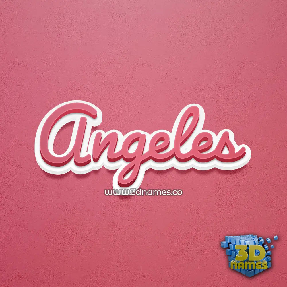 angeles in Red Scribble style - 3D name wallpaper