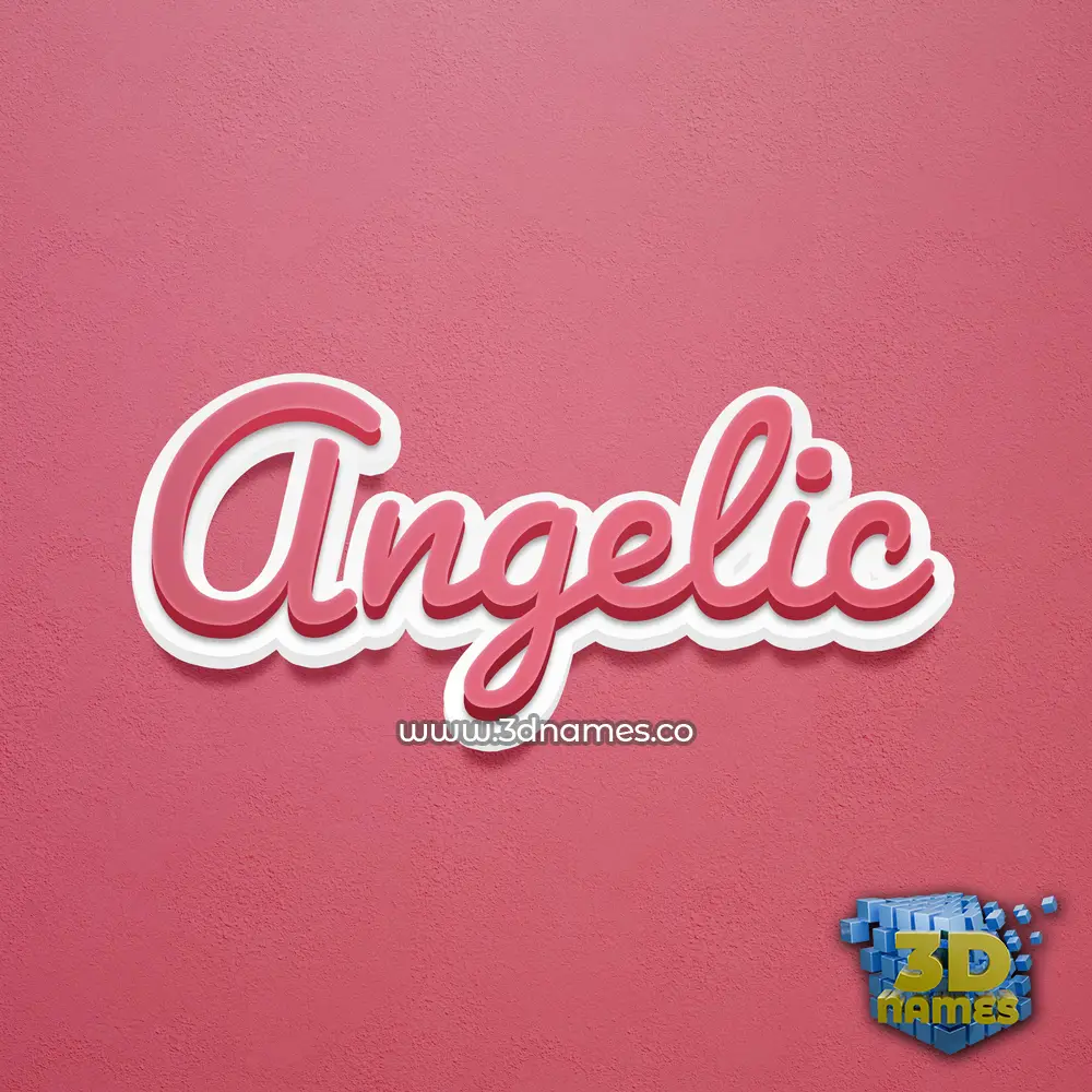 angelic in Red Scribble style - 3D name wallpaper
