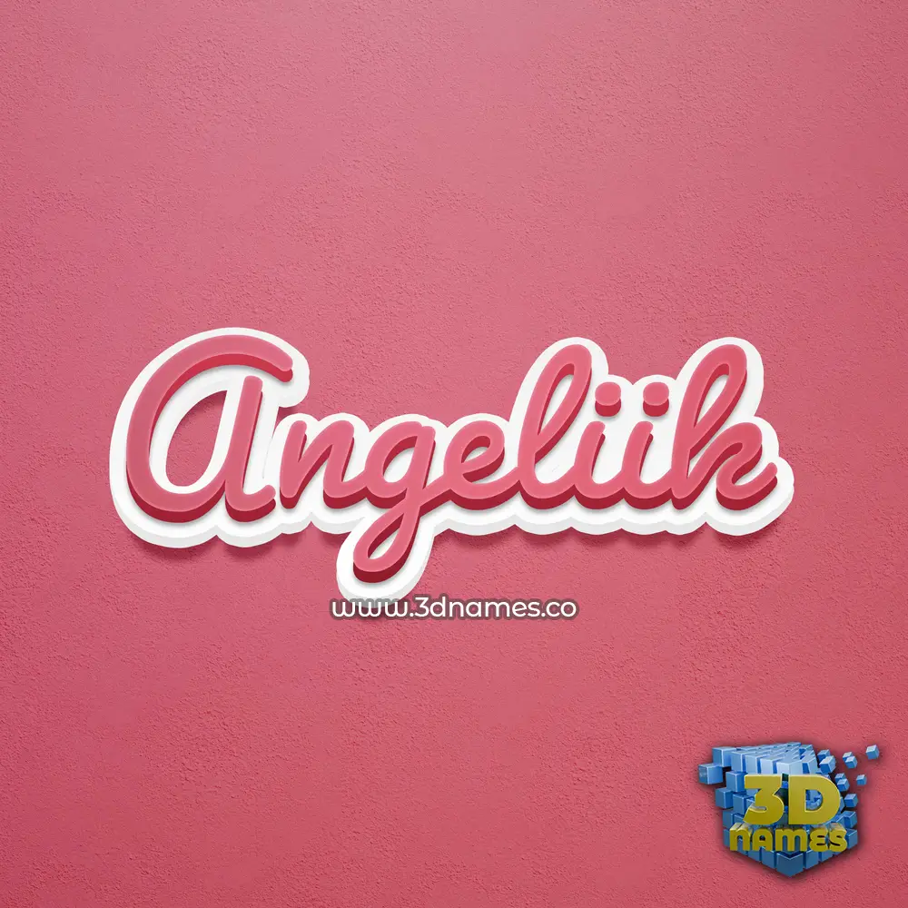 angeliik in Red Scribble style - 3D name wallpaper