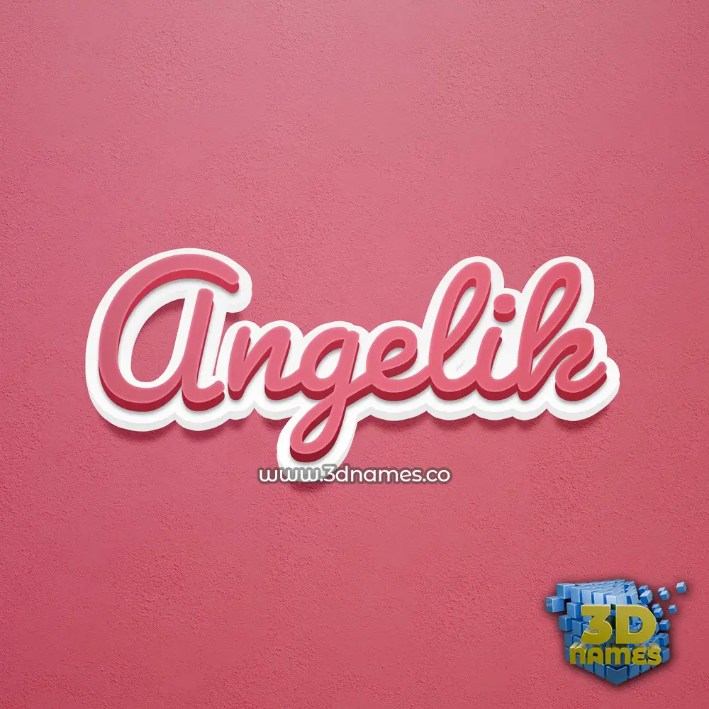 angelik in Red Scribble style - 3D name wallpaper