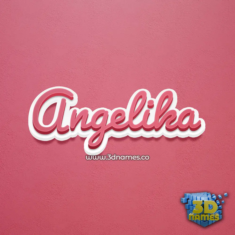 angelika in Red Scribble style - 3D name wallpaper