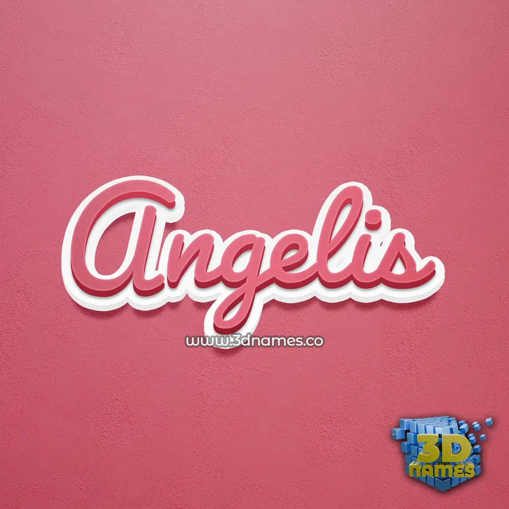 angelis in Red Scribble style - 3D name wallpaper
