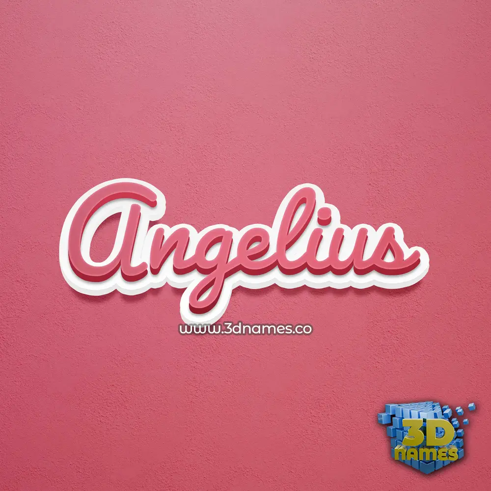 angelius in Red Scribble style - 3D name wallpaper