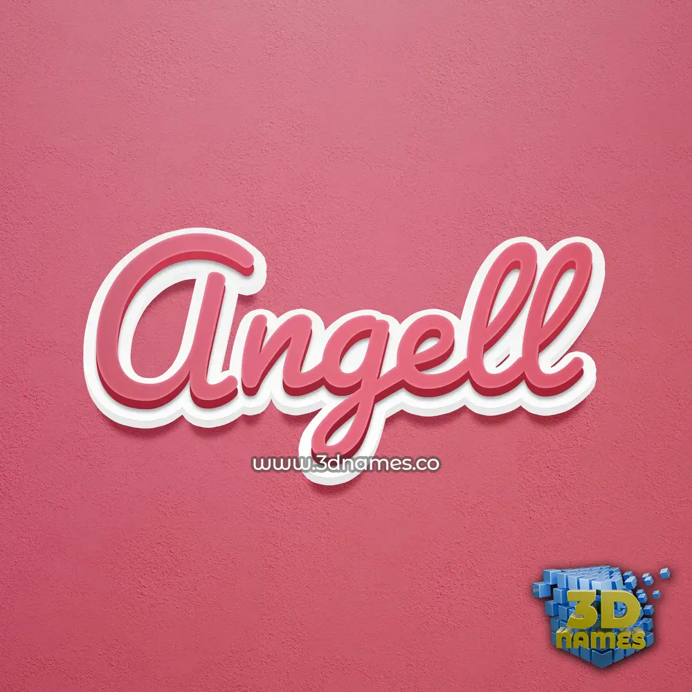 angell in Red Scribble style - 3D name wallpaper