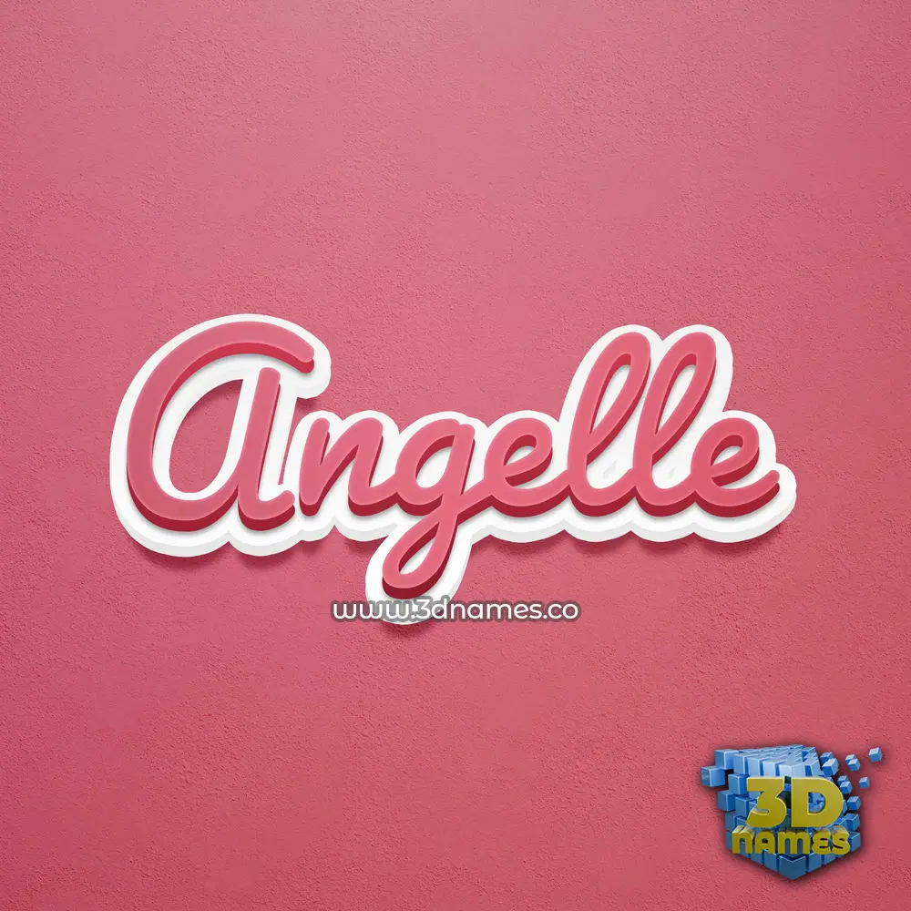 angelle in Red Scribble style - 3D name wallpaper