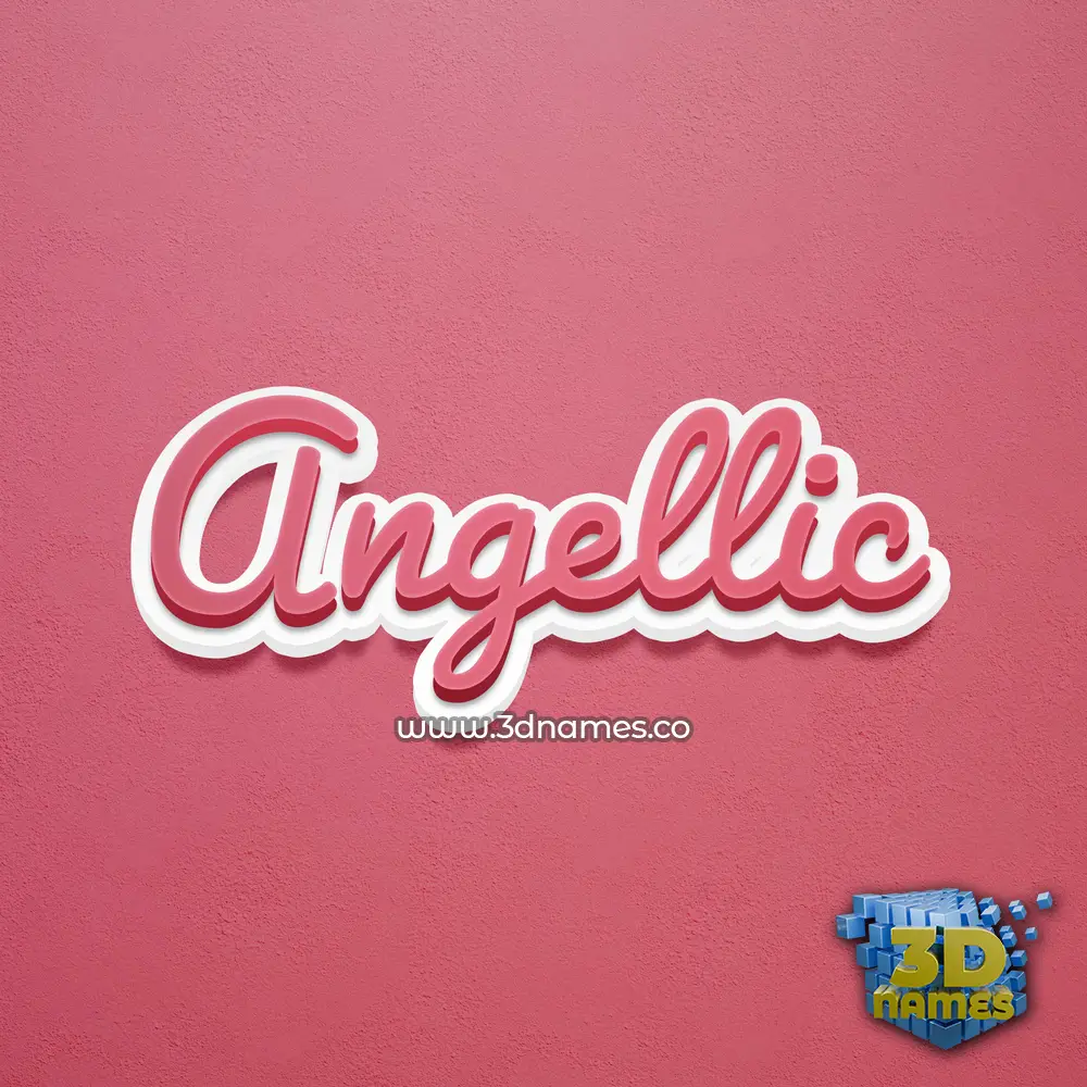 angellic in Red Scribble style - 3D name wallpaper