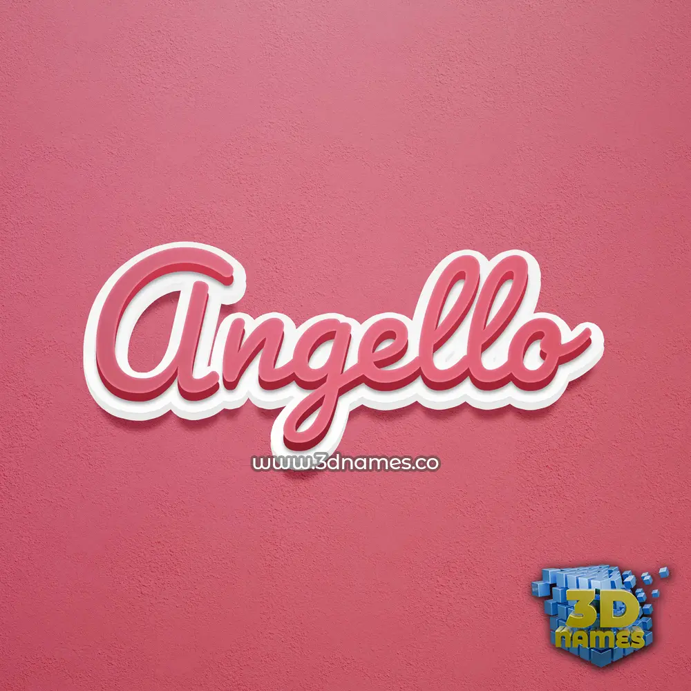 angello in Red Scribble style - 3D name wallpaper