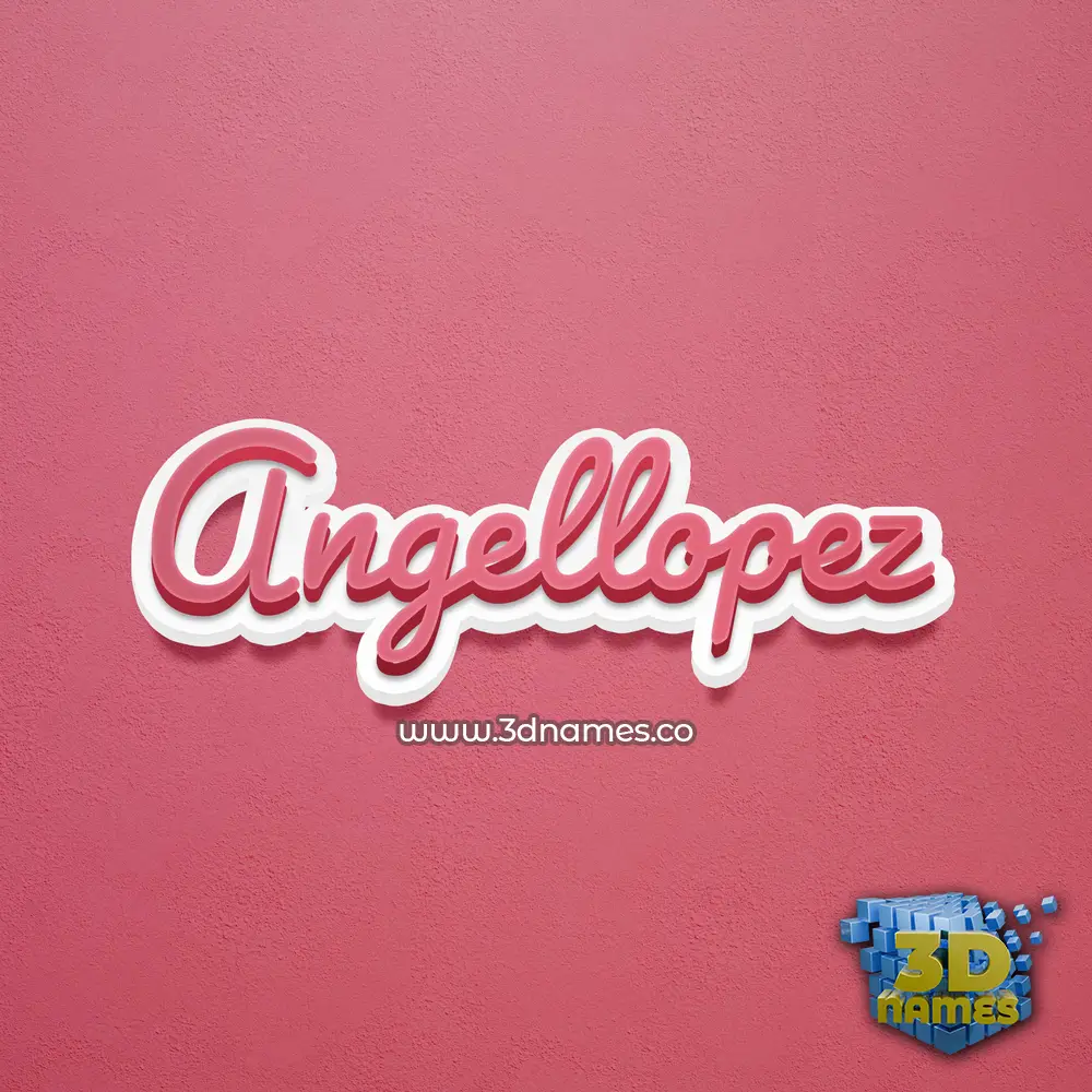 angellopez in Red Scribble style - 3D name wallpaper