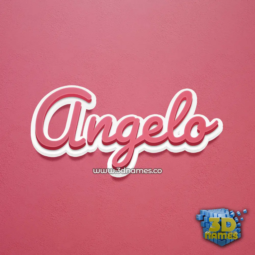 angelo in Red Scribble style - 3D name wallpaper