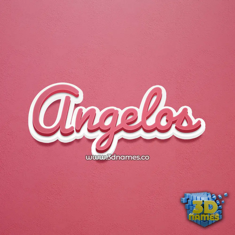angelos in Red Scribble style - 3D name wallpaper