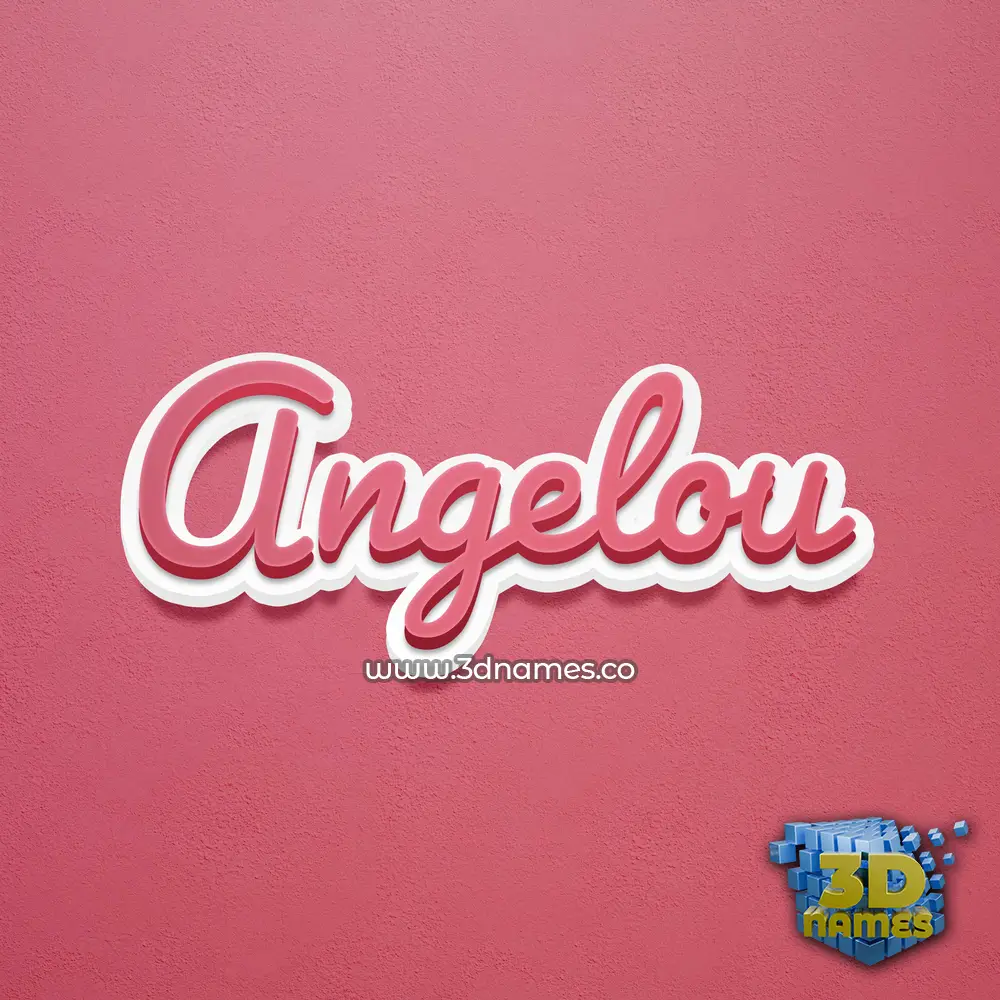 angelou in Red Scribble style - 3D name wallpaper